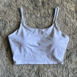 white workout scoop neck tank